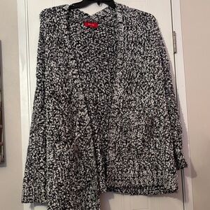 Black and White Knit Cardigan